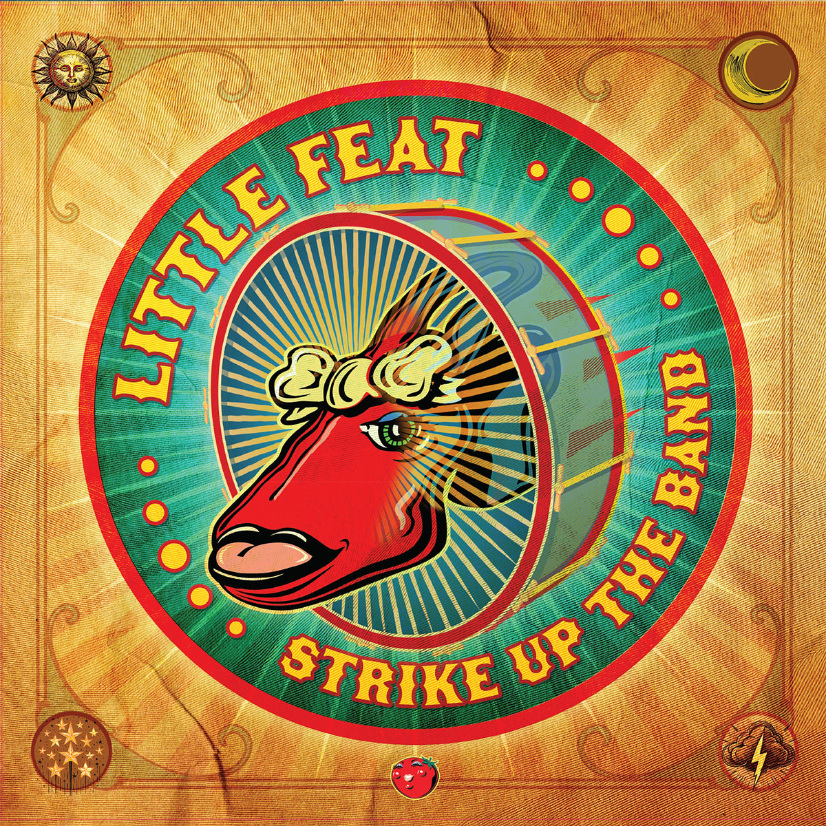 Little Feat’s “Strike Up The Band” vinyl record cover with a red horse head.