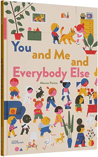 Book cover with colorful illustrated figures and plants, titled "You and Me and Everybody Else.