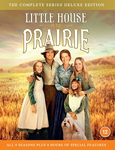 DVD cover featuring the Ingalls family and a dog in a golden wheat field.