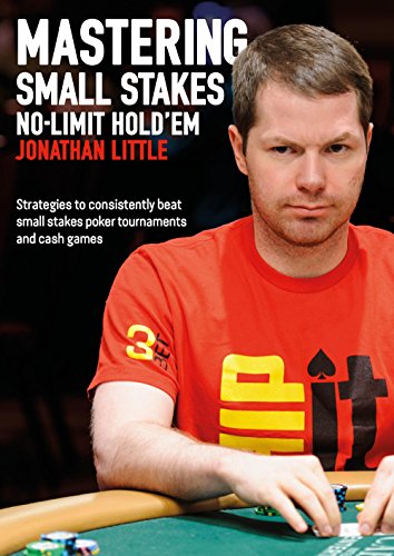 Book cover featuring a man at a poker table, titled "Mastering Small Stakes.