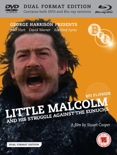 Blu-ray cover for "Little Malcolm," featuring a distressed man’s face.