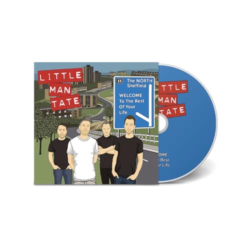 Little Man Tate CD cover with band photo and highway sign.