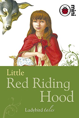 Little Red Riding Hood book cover with wolf, girl in red cape, and basket.