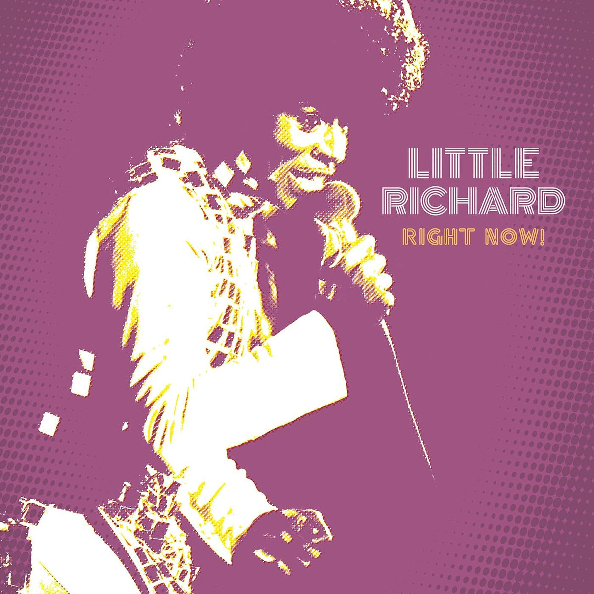 CD cover for Little Richard's "Right Now!", featuring a gold-toned portrait.