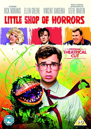 Little Shop Of Horrors" DVD cover featuring a man and a carnivorous plant.
