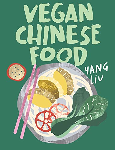 Book cover with illustrated vegan Chinese noodle bowl and ingredients.