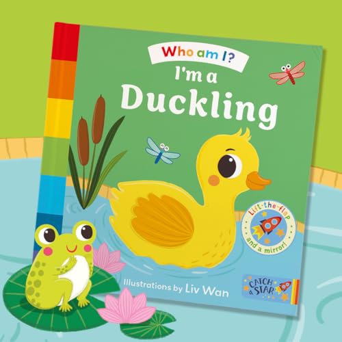 Book cover featuring a yellow duckling, frog, and dragonfly in a pond.