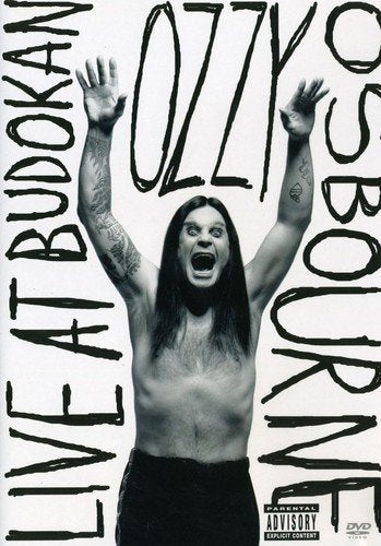 Ozzy Osbourne concert DVD cover, black and white, arms raised in excitement.