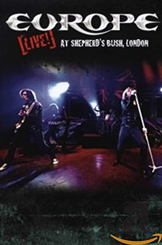 DVD cover for Europe’s “Live! At Shepherd’s Bush, London” concert.