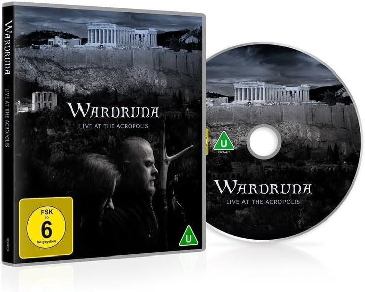 Wardruna "Live At The Acropolis" Blu-ray case and disc with ancient ruins.