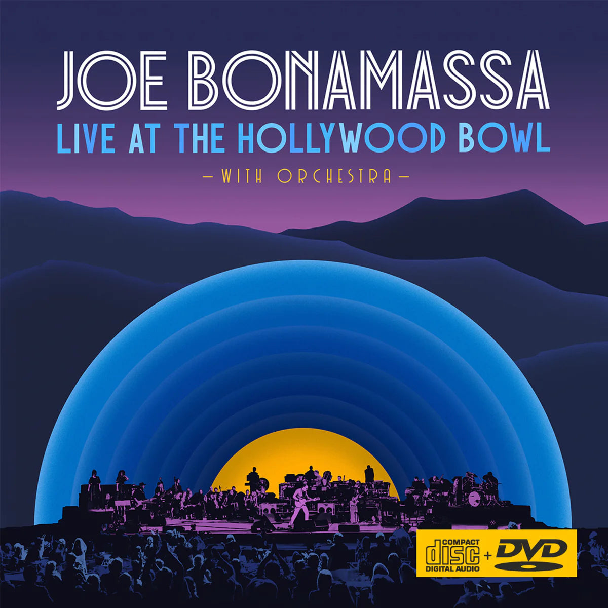 Album cover for Joe Bonamassa Live at the Hollywood Bowl with Orchestra CD and DVD.