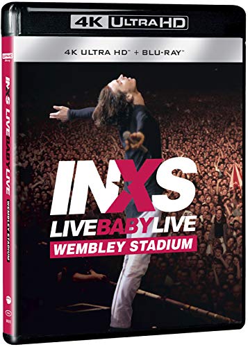 INXS Live Baby Live Wembley Stadium 4K Ultra HD and Blu-ray disc case cover.