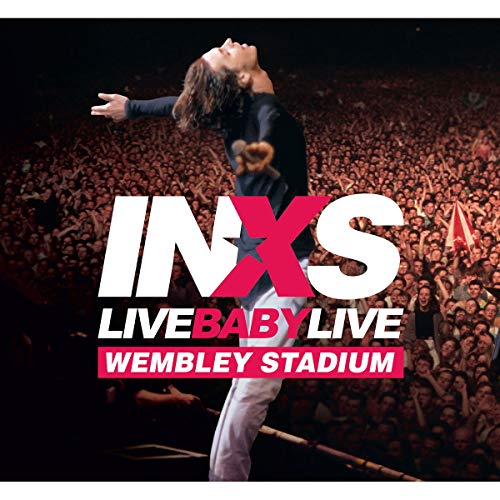 INXS "Live Baby Live" DVD cover with singer and crowd.