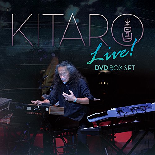 DVD cover featuring Kitaro playing synthesizers with "KITARO Live! DVD BOX SET" text.