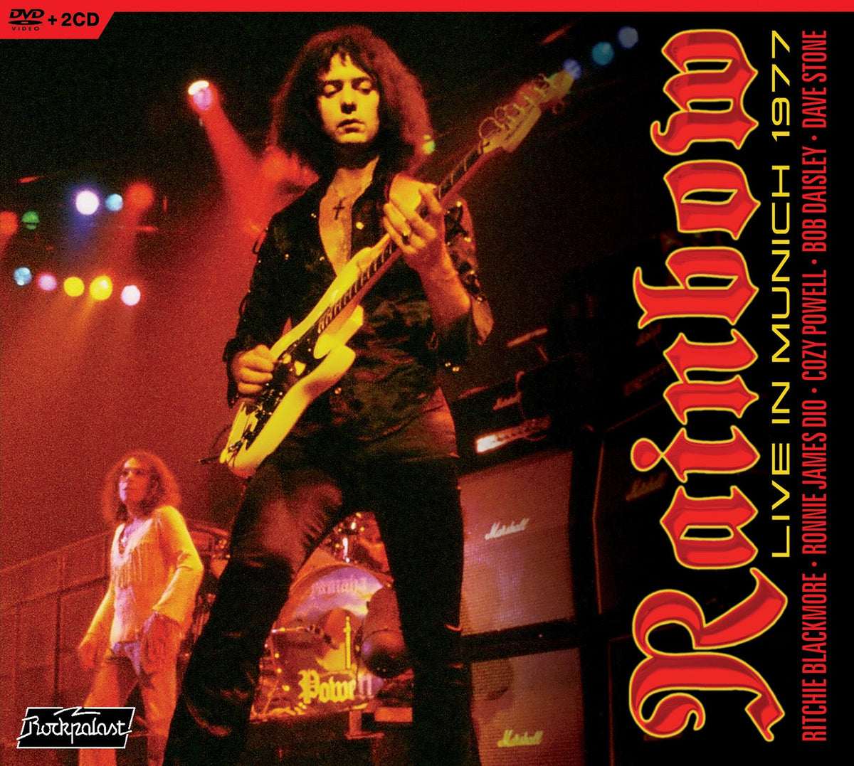 DVD cover for “Live in Munich 1977” featuring Ritchie Blackmore playing guitar.