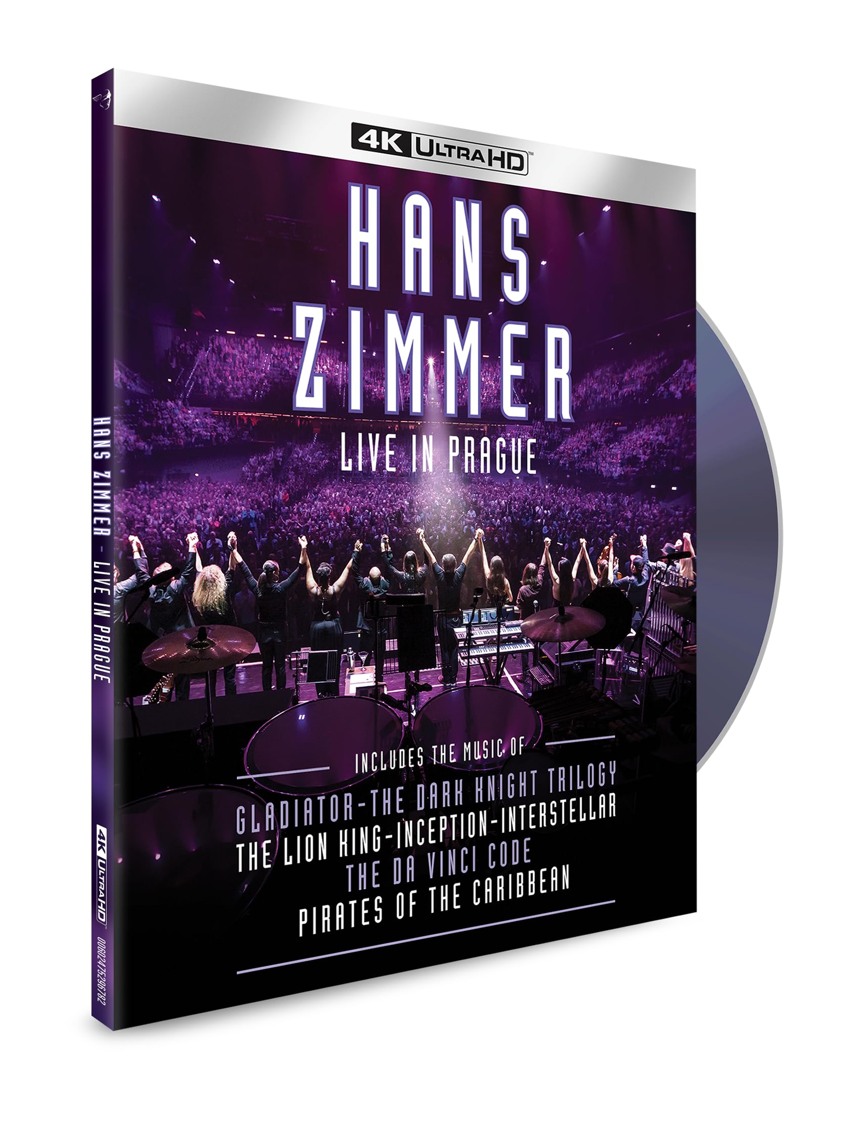 Hans Zimmer Live in Prague 4K Ultra HD Blu-ray case with concert stage view.