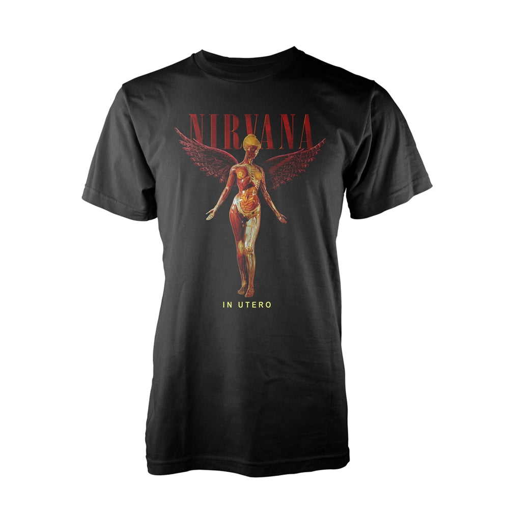 Black Nirvana t-shirt with anatomical illustration from the "In Utero" album.