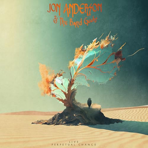 Album cover showing a lone figure standing before a surreal, abstract tree in desert.