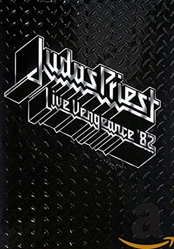 DVD cover for Judas Priest’s “Live Vengeance ‘82” with metallic texture.