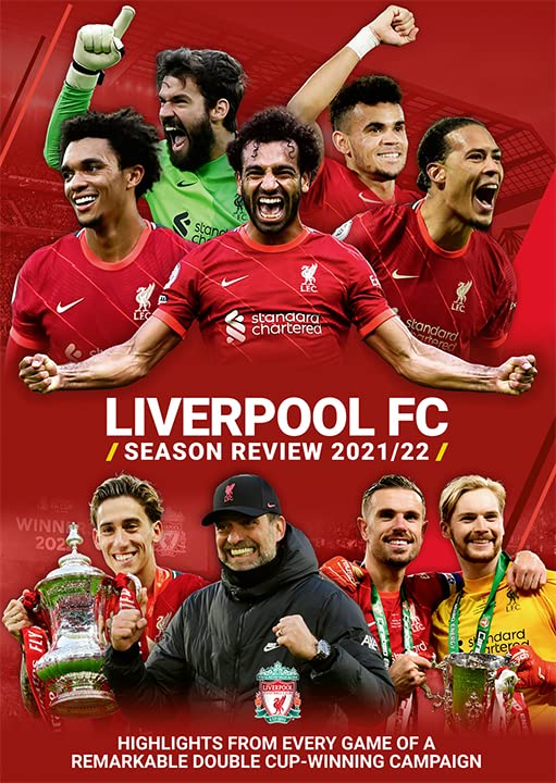 Liverpool FC 2021/22 Season Review DVD cover with players and Jürgen Klopp.