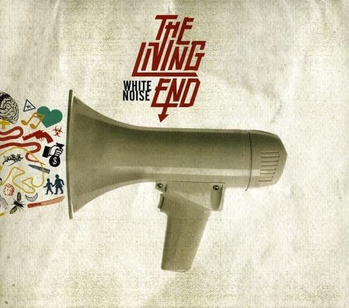 CD cover for The Living End’s “White Noise” featuring a megaphone.