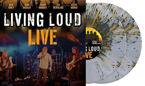 Live music album cover and clear splatter vinyl record shown.