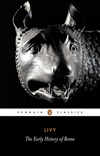 Book cover featuring a close-up of the Capitoline Wolf statue against a black background.