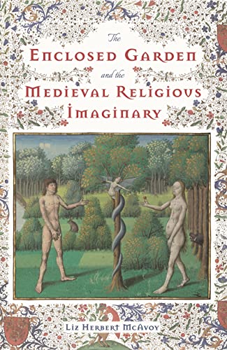 Book cover: “The Enclosed Garden” with Adam, Eve, and a serpent illustration.