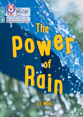 Book cover: "The Power of Rain" with a blue umbrella and raindrops.