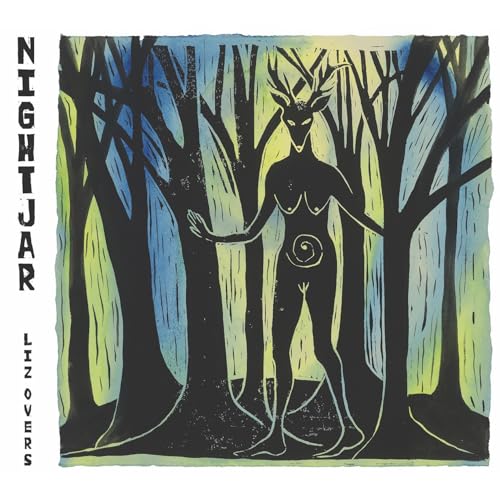 CD cover: Silhouette of a figure with antlers in a dark forest.