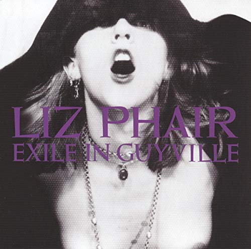 Liz Phair album cover: close-up of a woman with purple text.