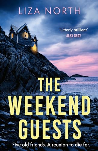 Book cover: coastal scene with a small, lit house on a cliff.