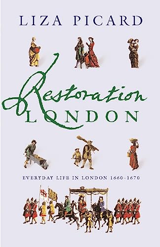 Book cover depicting 17th-century figures and scenes of Restoration London.