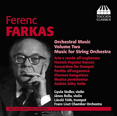 CD cover for Ferenc Farkas orchestral music, featuring a portrait.