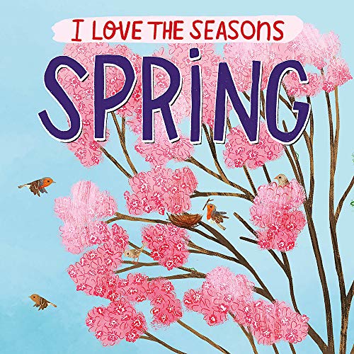 Book cover: pink blossoms, birds, and the word "SPRING" in large letters.