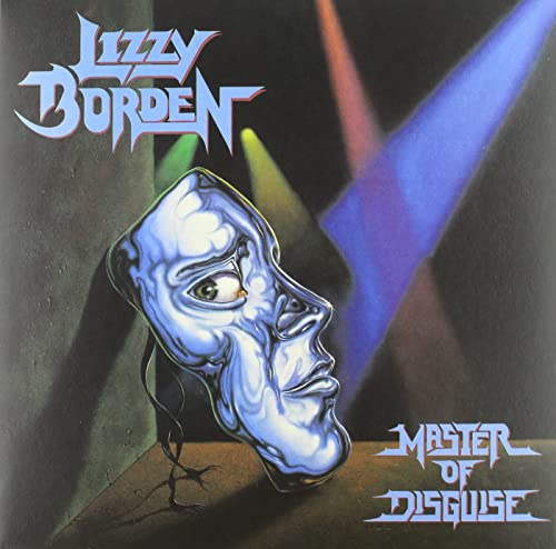 Lizzy Borden album cover: metallic mask against a dark, angled background.