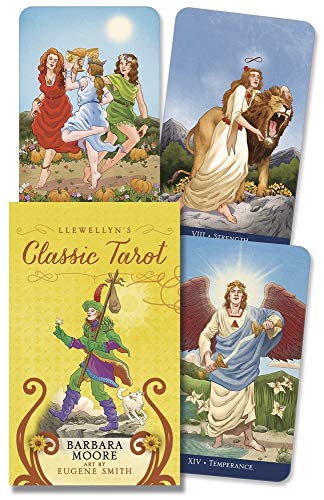 Mini tarot card deck featuring colorful illustrations of archetypal figures.
