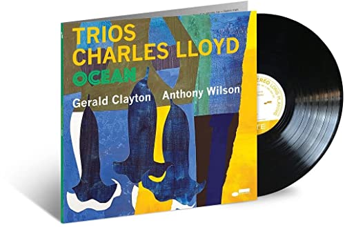 Charles Lloyd “Ocean” vinyl record cover with abstract blue and yellow art.