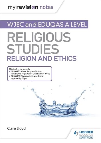 Religious Studies A level revision notes book cover with water splash.