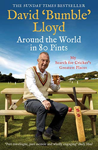 Book cover featuring David Lloyd with a pint and cricket equipment.