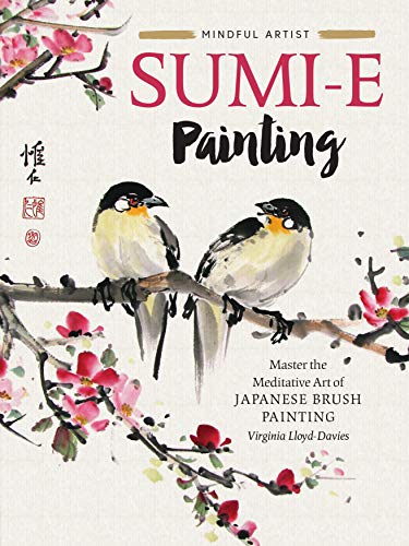 Book cover featuring two birds perched on a flowering branch in sumi-e style.