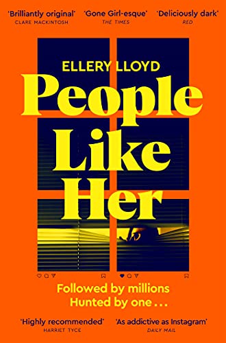 Book cover for "People Like Her" with orange and navy geometric design.