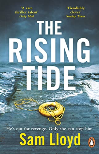 Book cover: stormy sea, life preserver, large white title "The Rising Tide".
