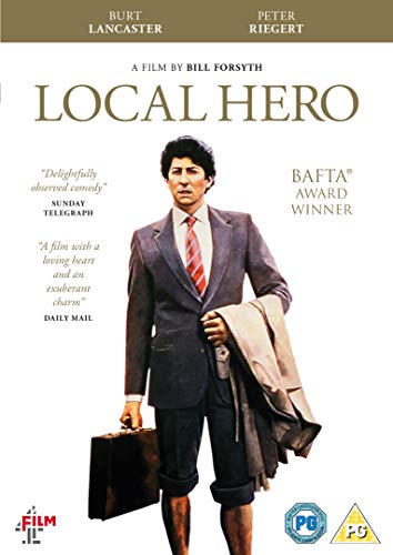 DVD cover for "Local Hero" featuring a man in a suit and tie.