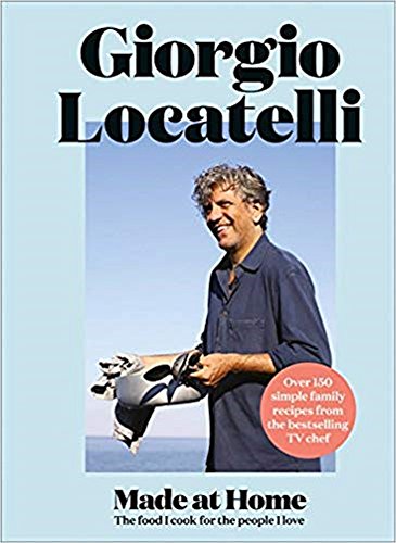 Giorgio Locatelli cookbook cover featuring the author holding a roast chicken.