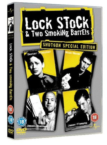 DVD cover for "Lock, Stock And Two Smoking Barrels" featuring four actors.
