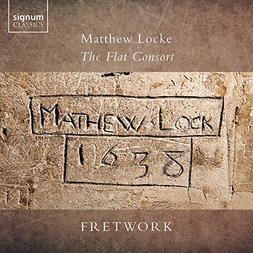 CD cover for Matthew Locke’s “The Flat Consort” featuring carved stone imagery.