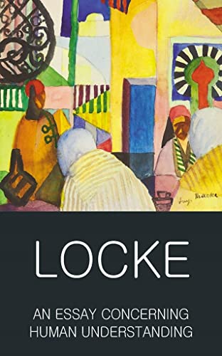 Book cover featuring an abstract watercolor painting above the text Locke An Essay Concerning Human Understanding.