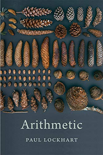 Book cover with arranged pinecones and the title "Arithmetic" in white text.