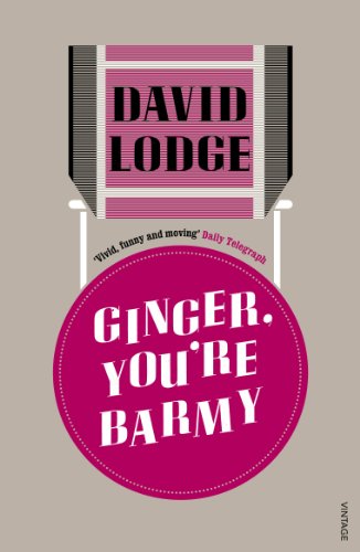 Book cover: "Ginger, You're Barmy" by David Lodge, pink and black design.
